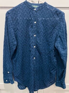 Lauren Ralph Lauren Woman’s  Textured Lace Button-Front Shirt Size S